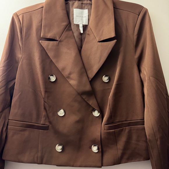 Avec Les Filles Brown Double-Breasted Blazer - Picture 3 of 11